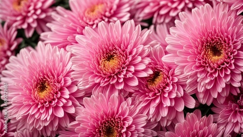 Pink Flowers With Vibrant Yellow Centers