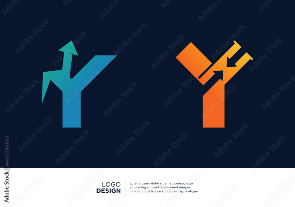 Creative letter Y financial investment logo design. Creative letter Y financial investment logo design.