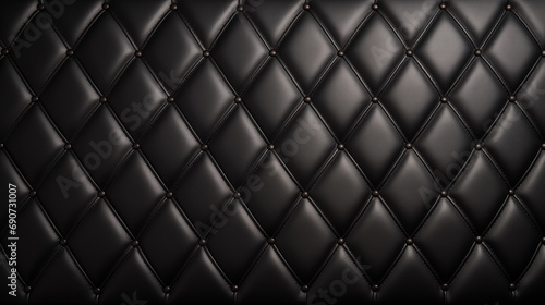 Upholstery from luxury black leather. Close-up texture background © HQ2X2