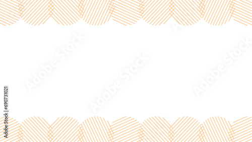 シンプルなオレンジ色の丸型ストライプのヘッダーフッター素材 16：9