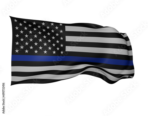 American flag with Thin Blue Line
