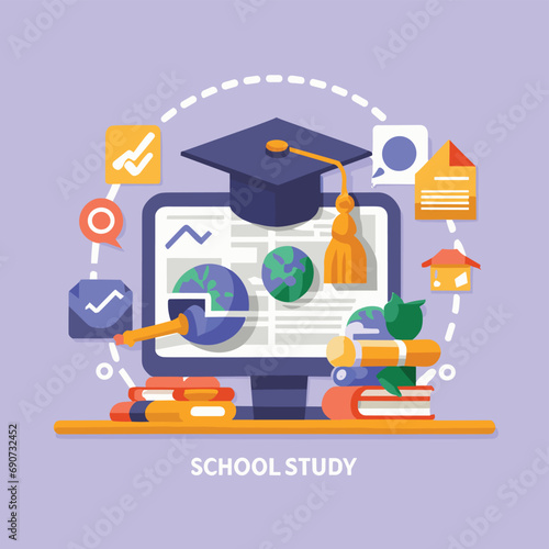 2d vector illustration colorful business , TRAINING and study work hard successes 