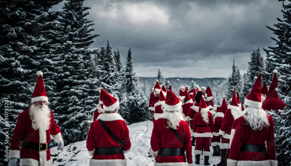 Many Santa Clauses