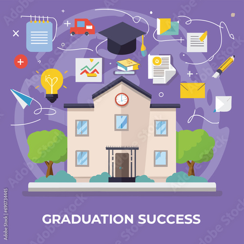 2d vector illustration colorful business , TRAINING and study work hard successes 