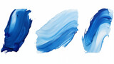 Three Brushstrokes of Blue and White Paint, Crafting a Gradient Effect on a White Background, Unveiling a Harmonious Fusion of Hues in Artistic Expression