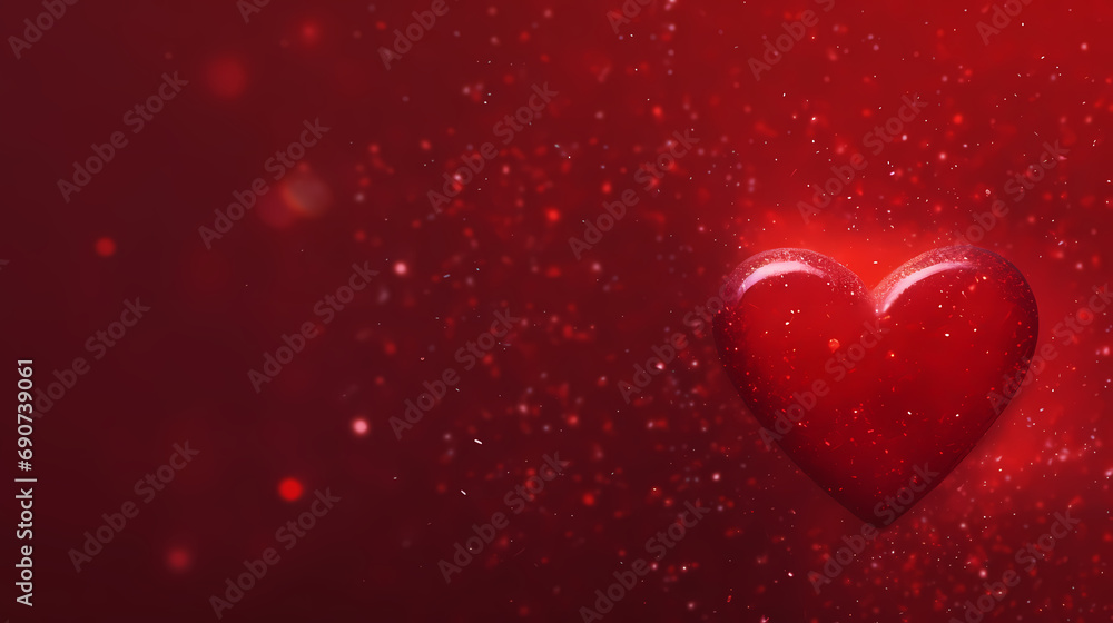 Background red heart shiny texture. red glitter texture. horizontal banner and web poster, Valentine's Day background