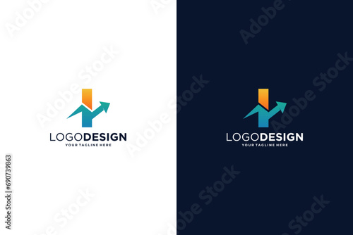 Letter I Marketing, finance, investment, and business abstract logo design