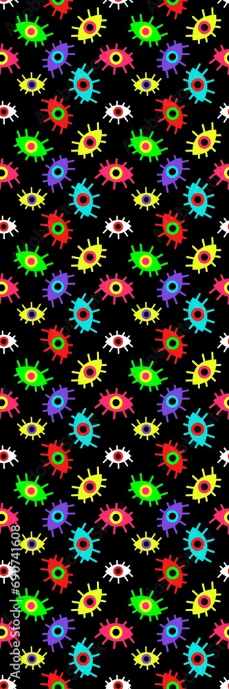 Bookmark multicolored Eyes Pattern