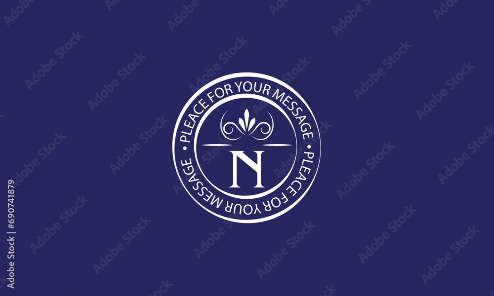 Fototapeta premium Vector logo with initial letter N. Creative logo for business, flyer, company sign, emblem.