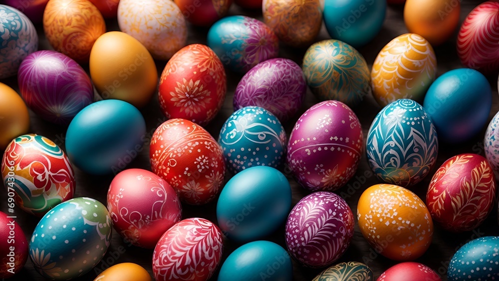 A Pile of Colorfully Painted Eggs A Pile of Colorfully Painted Eggs