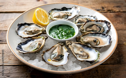 Capture the essence of Oysters Rockefeller in a mouthwatering food photography shot Generative AI
