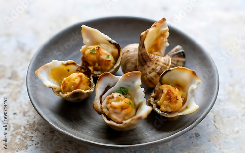 Capture the essence of Whelks in a mouthwatering food photography shot Generative AI