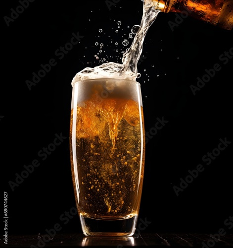 Wallpaper Mural Realistic Beer Splash in Glass Torontodigital.ca