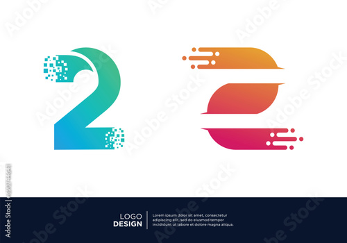 Technology Number 2 logo design. Creative and modern logo design