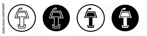 Keynote presentation icon set. speaker speech keynote vector symbol in black filled and outlined style. photo