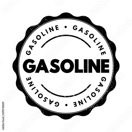 Gasoline text stamp, concept background