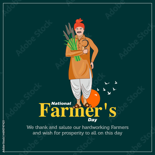 Illustration of Happy Farmers Day creative Concept