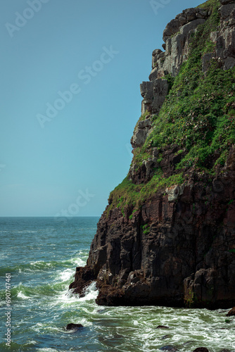 Natureza em contraste com o grandioso do oceano