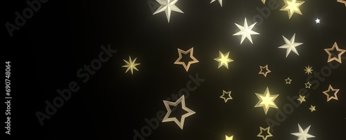 XMAS Stars - stars background  sparkle lights confetti falling. magic shining Flying christmas stars on night
