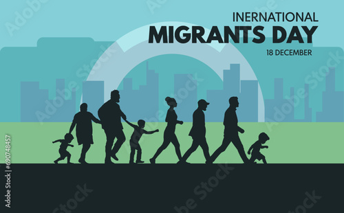  International migrants day background , banner, illustration