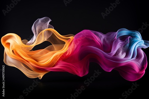 abstract multi-colored smoke on a black background