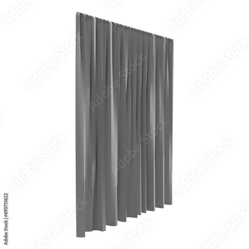 close up on curtain isolated