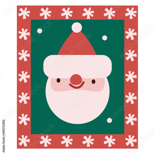 christmas greeting card with Santa Klaus shaped decoration vector illustration