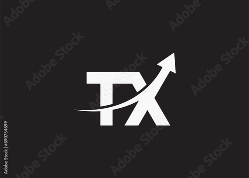 simple minimal letter tx arrow  logo