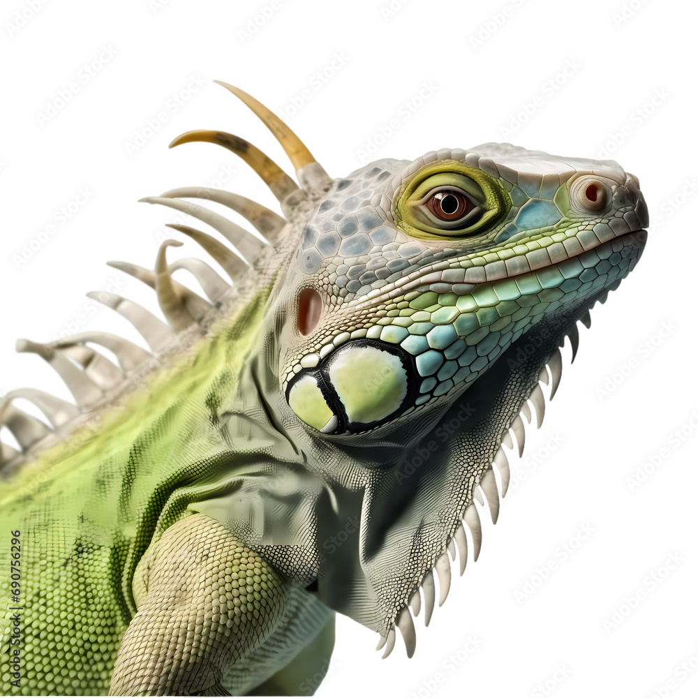 Fototapeta premium Iguana or lizard isolated on transparent background