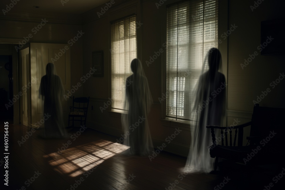 Ghostly Figures in a Dark Room