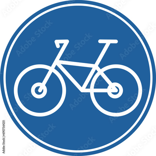 Bicycle parking sign .Bike icon vector on blue circle isolated on white background