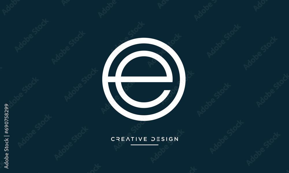 Alphabet letters OE or EO logo monogram Alphabet letters OE or EO logo monogram