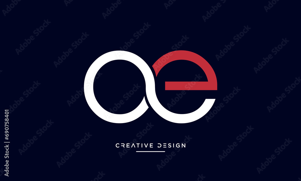 Alphabet letters OE or EO logo monogram Alphabet letters OE or EO logo monogram