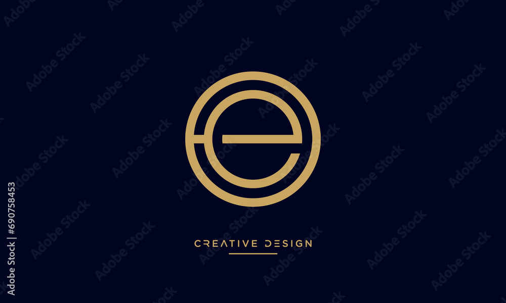 Alphabet letters OE or EO logo monogram
