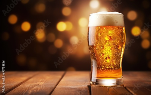 Glass of beer with bubbles ...
