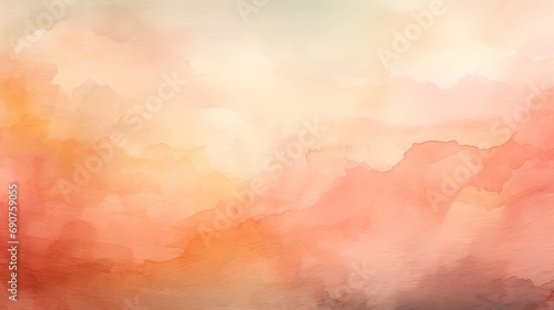 A peach fuzz sunrise abstract with watercolor blends evokes a serene morning sky, bringing warmth to any design. photo