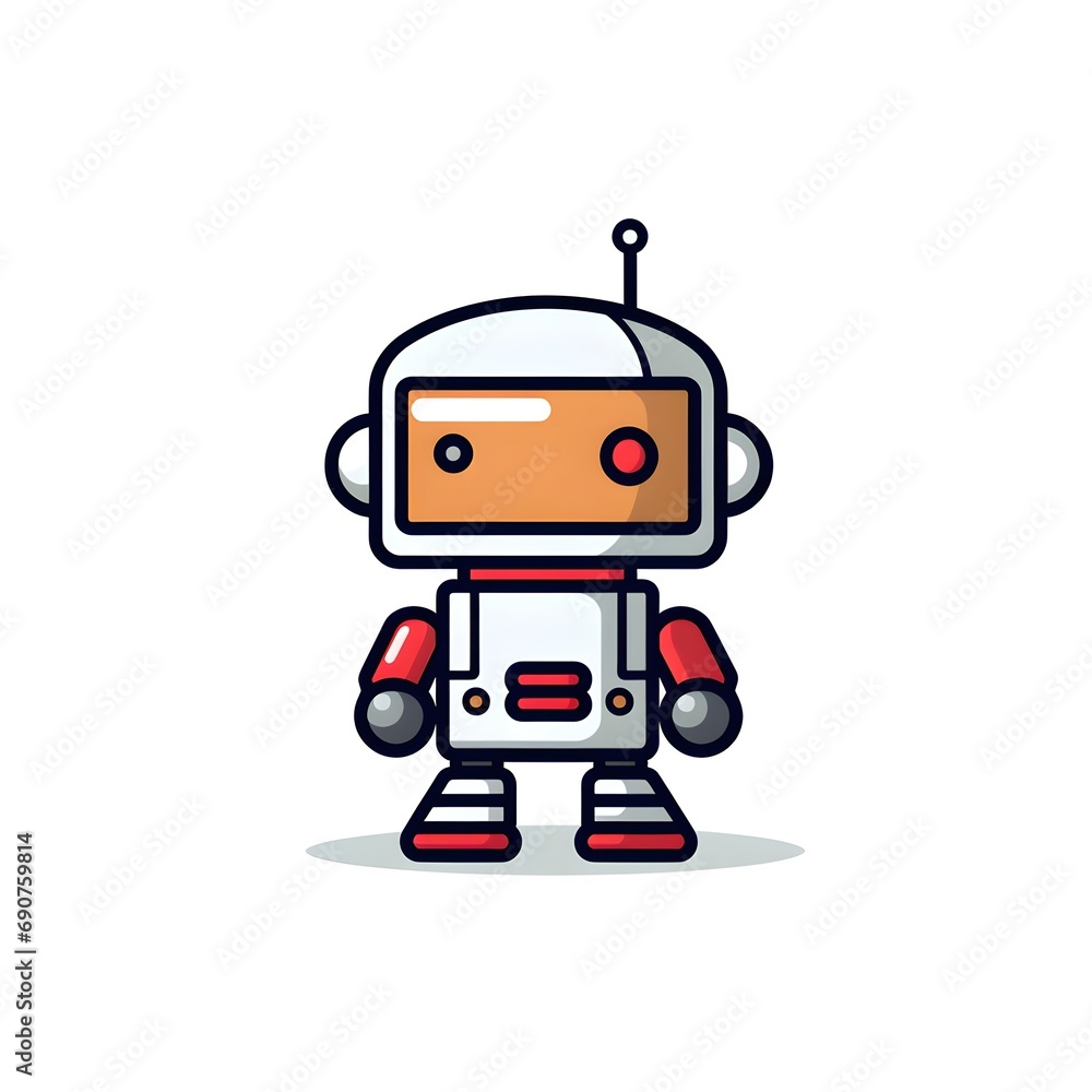 Minimalist Robot Icon for Logo Design Minimalist Robot Icon for Logo Design