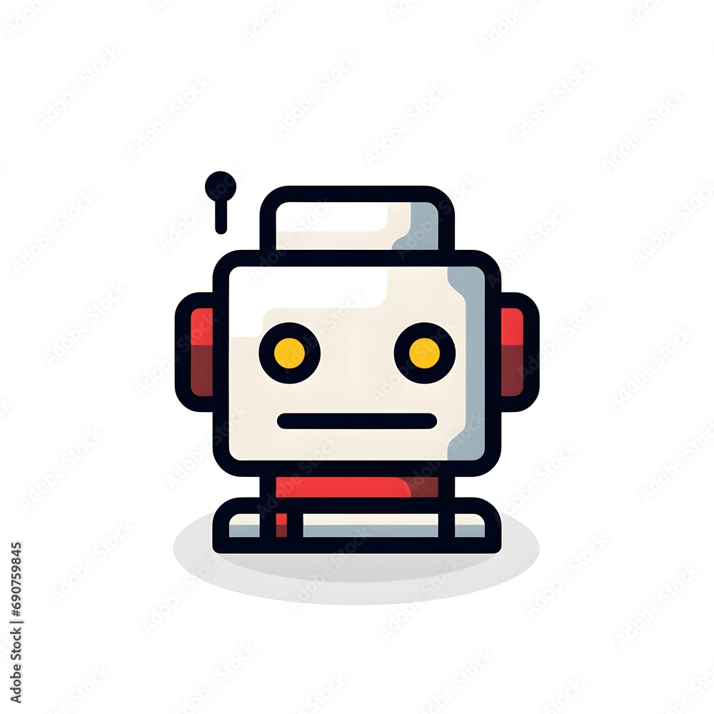 Minimalist Robot Icon for Logo Design Minimalist Robot Icon for Logo Design