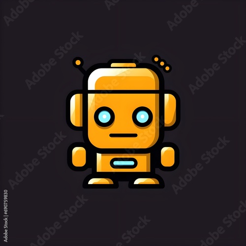 Minimalist Robot Icon for Logo Design