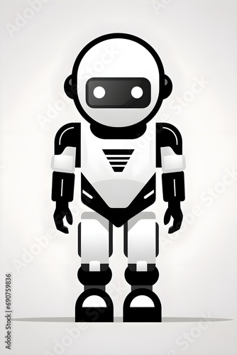 Minimalist Robot Icon for Logo Design