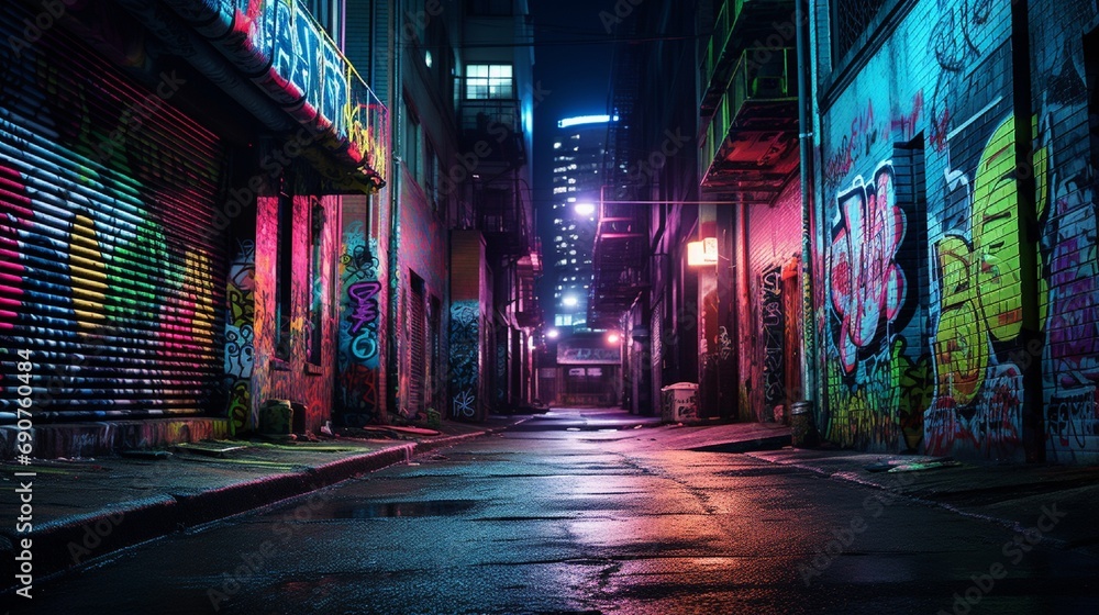 Obraz na płótnie night city street scene with lights w salonie