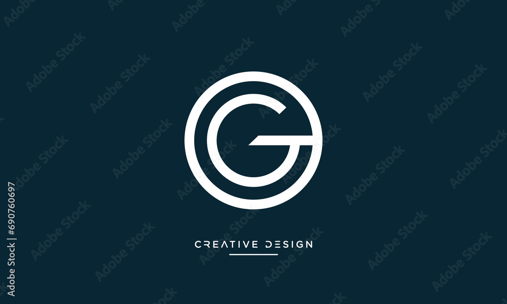 OG or GO Alphabet letters abstract logo OG or GO Alphabet letters abstract logo