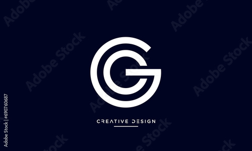 OG or GO Alphabet letters abstract logo