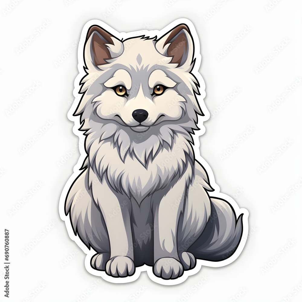 Cute Wolf Icon on White Background Cute Wolf Icon on White Background
