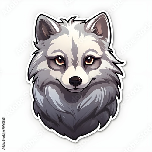 Cute Wolf Icon on White Background © Mauro