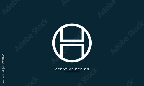 Alphabet letters OH or HO logo monogram