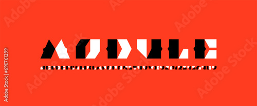 Art alphabet font, letters A-Z and numerals 0-9, vector illustration 10EPS