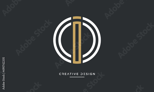 OI or IO Alphabet letters abstract logo
