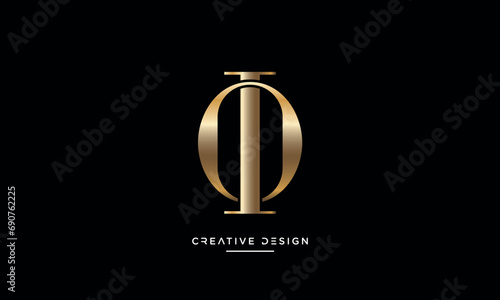 OI or IO Alphabet letters abstract logo