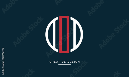 OI or IO Alphabet letters abstract logo